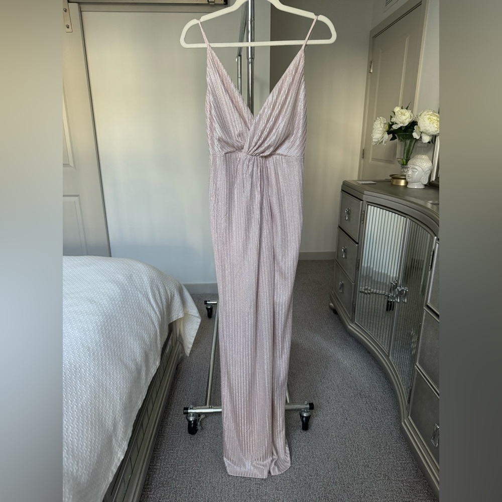 Aidan Mattox Blush Foiled Knit Twist Dress Size 6 New NWT
